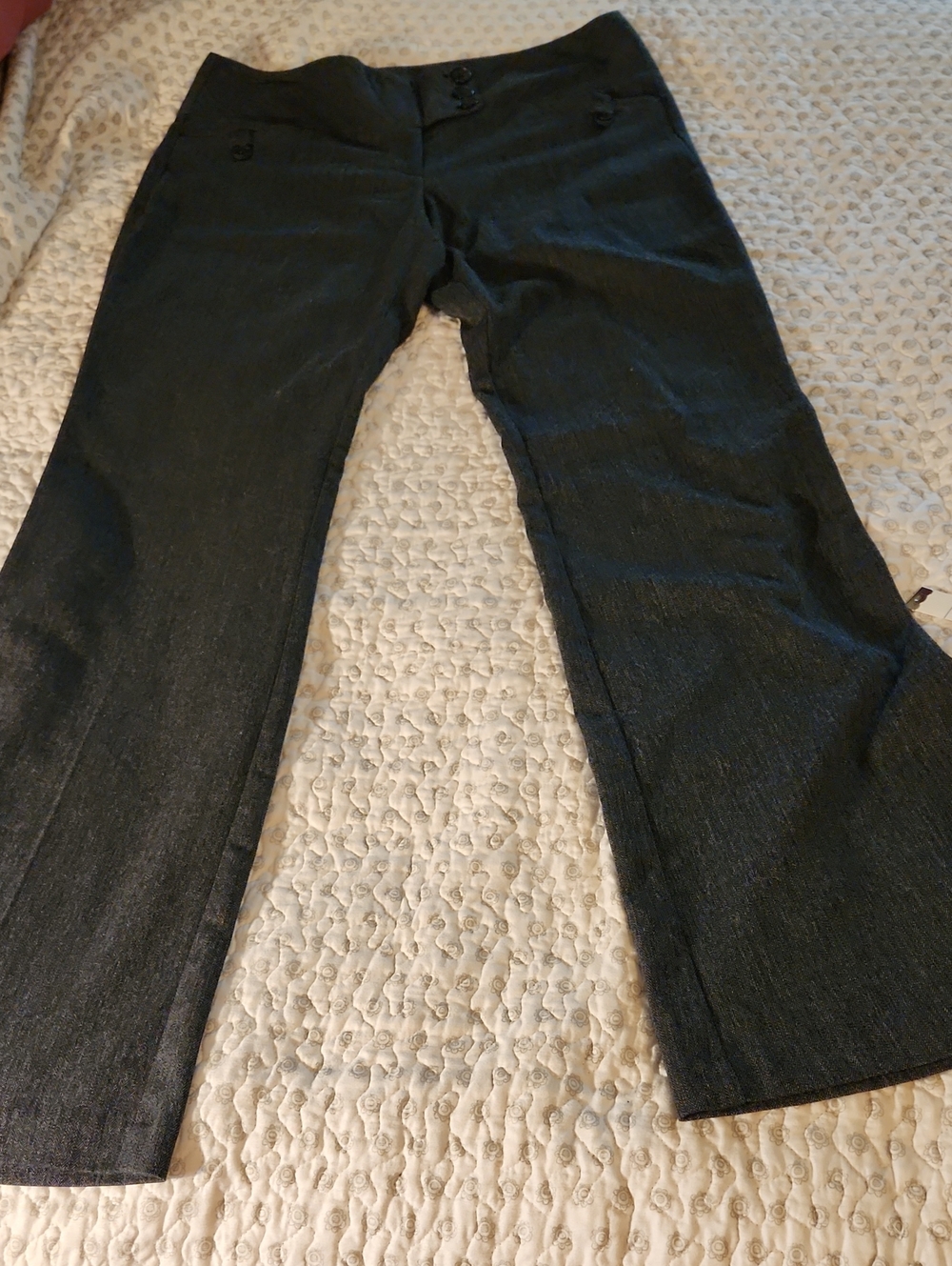 Joe Benbasset Charcoal Flare Wide-Leg Dress Pants